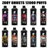 Segurança Portátil Colorido Pod Vap zooy ghosts 12000 puff