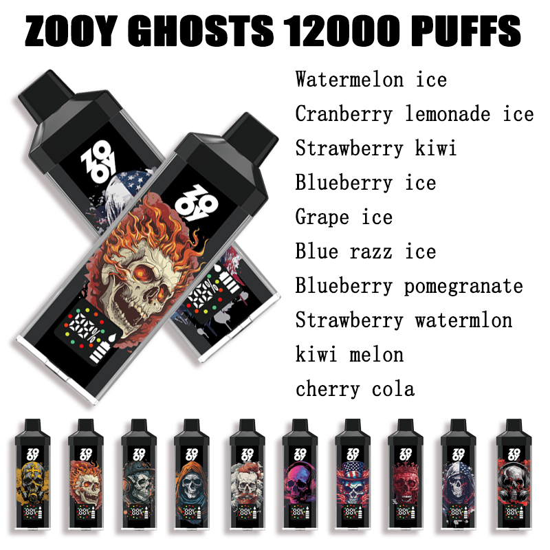  Entrega direta do armazém europeu descartável vape recarregável zooy ghosts 12000