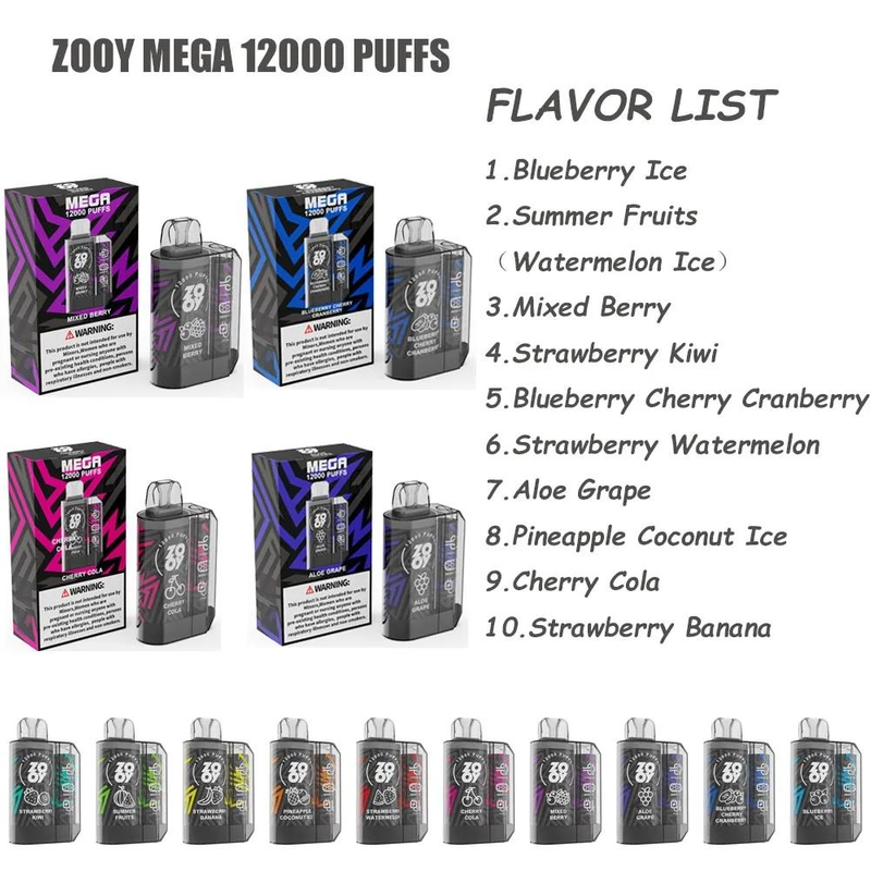 Armazém europeu sabores de frutas zooy mega 12000 puff